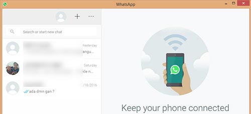 tampilan aplikasi whatsapp di PCtampilan aplikasi whatsapp di PC