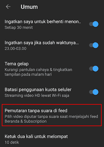 Langkah ke-4 untuk Mematikan autoplay beranda youtube