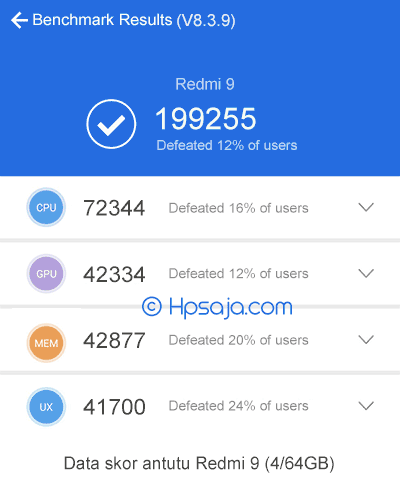 skor antutu benchmark xiaomi redmi 9