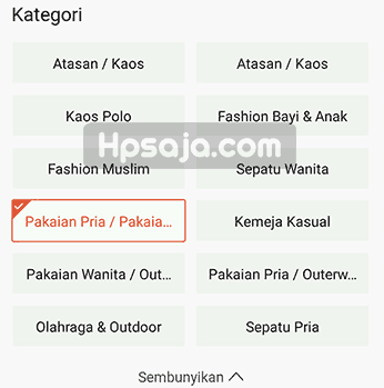 filter kategori produk shopee