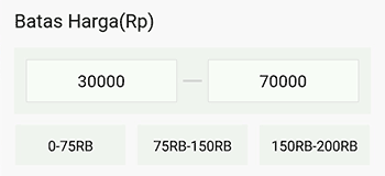 Filter harga barang yang ingin di beli di shopee