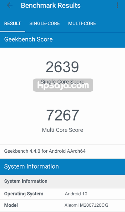 Skor Geekbench 4 poco x3 NFC