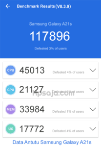 antutu galaxy a21s