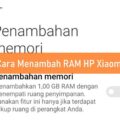 cara menambah ram hp xiaomi