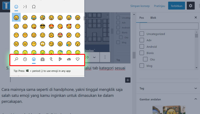 cara memunculkan emoji di laptop terbaru
