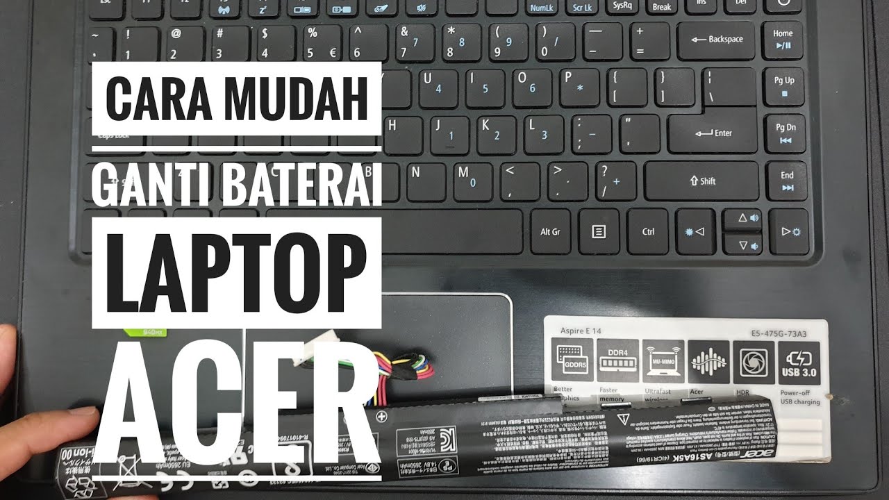 cara melihat baterai di laptop acer
