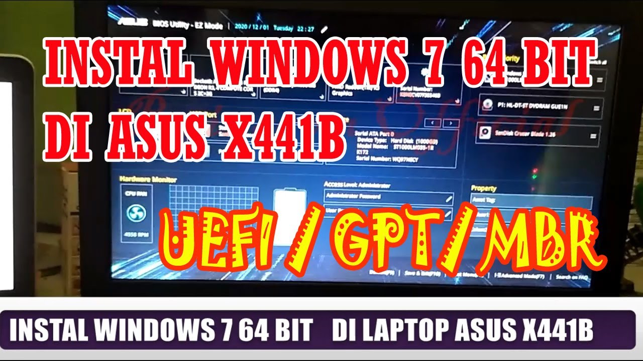 cara instal windows 7 64 bit