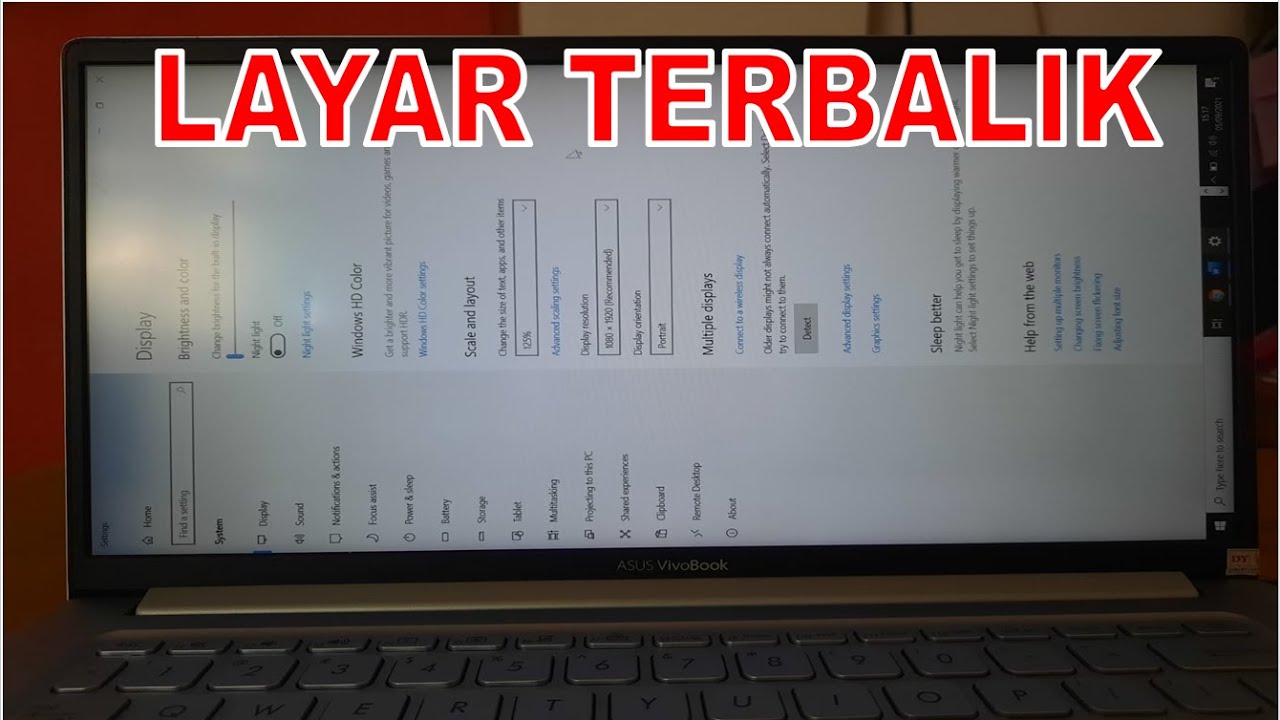 layar terbalik komputer mengembalikan